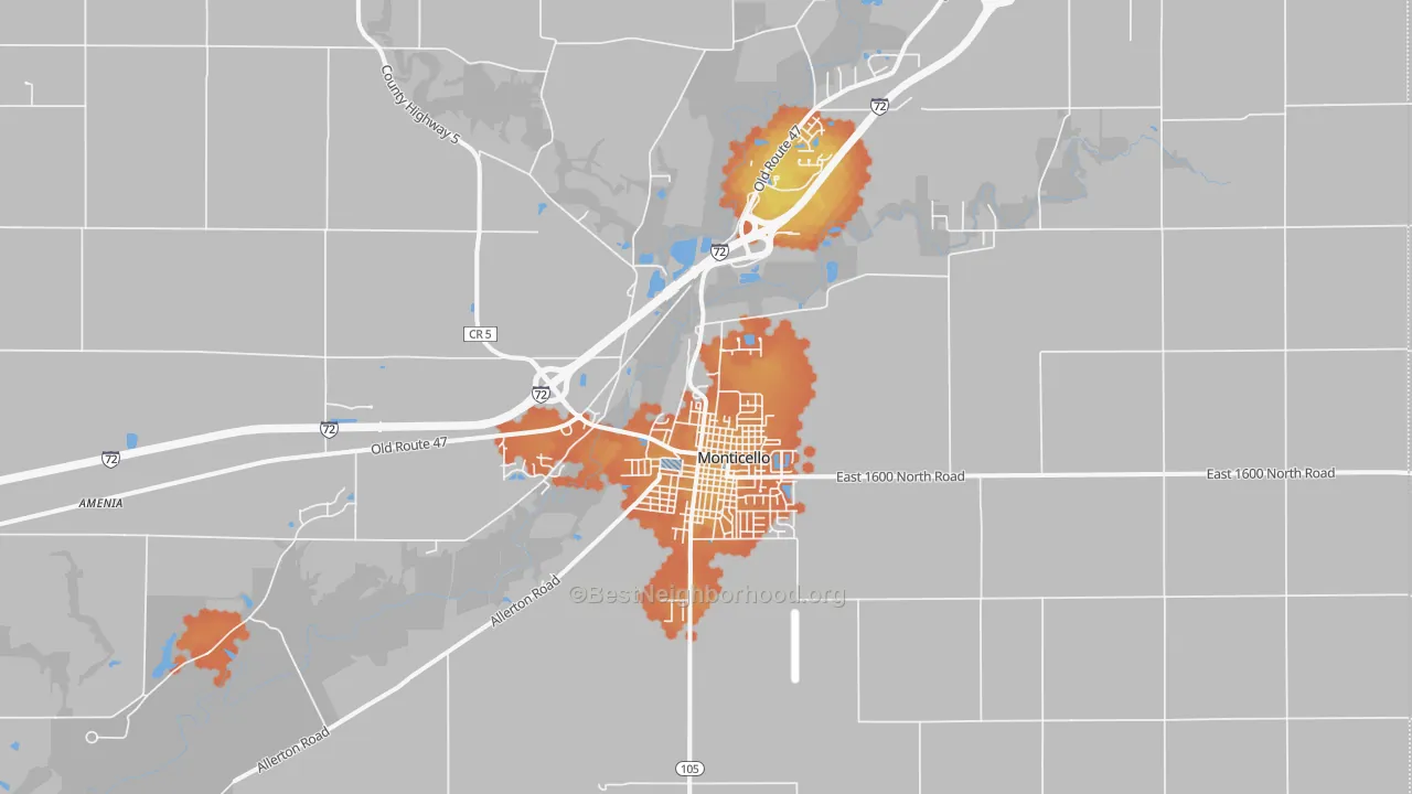 Bike Grade map of 61856, IL