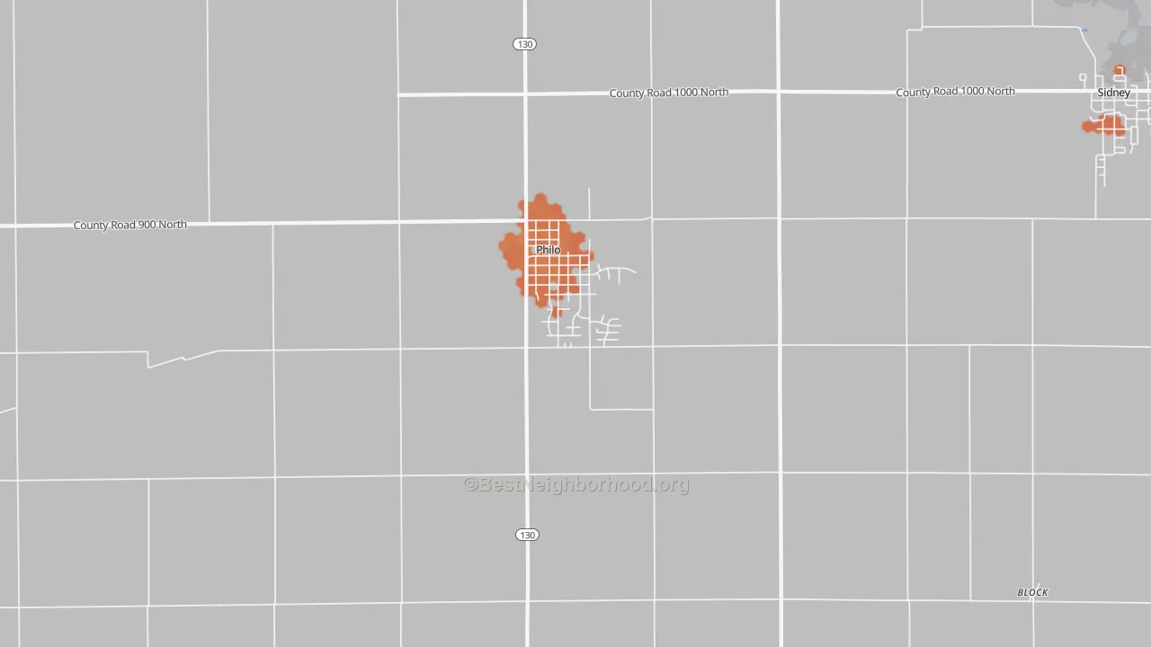 Bike Grade map of 61864, IL