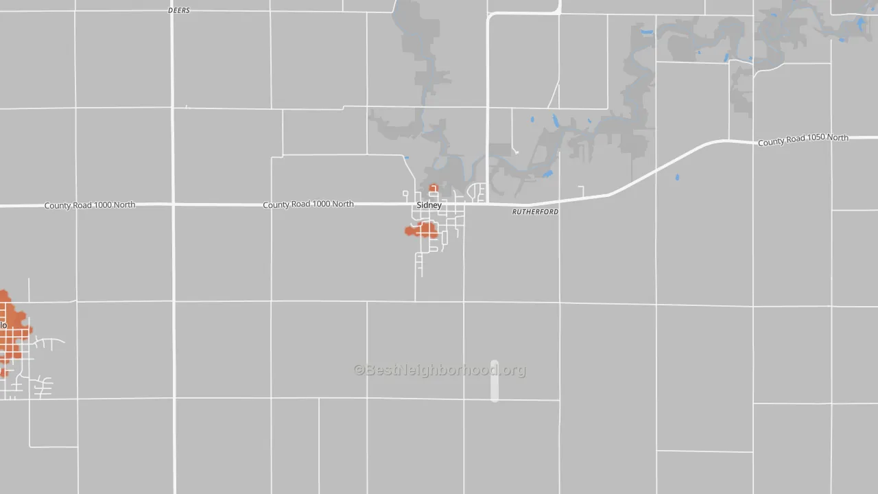Bike Grade map of 61877, IL