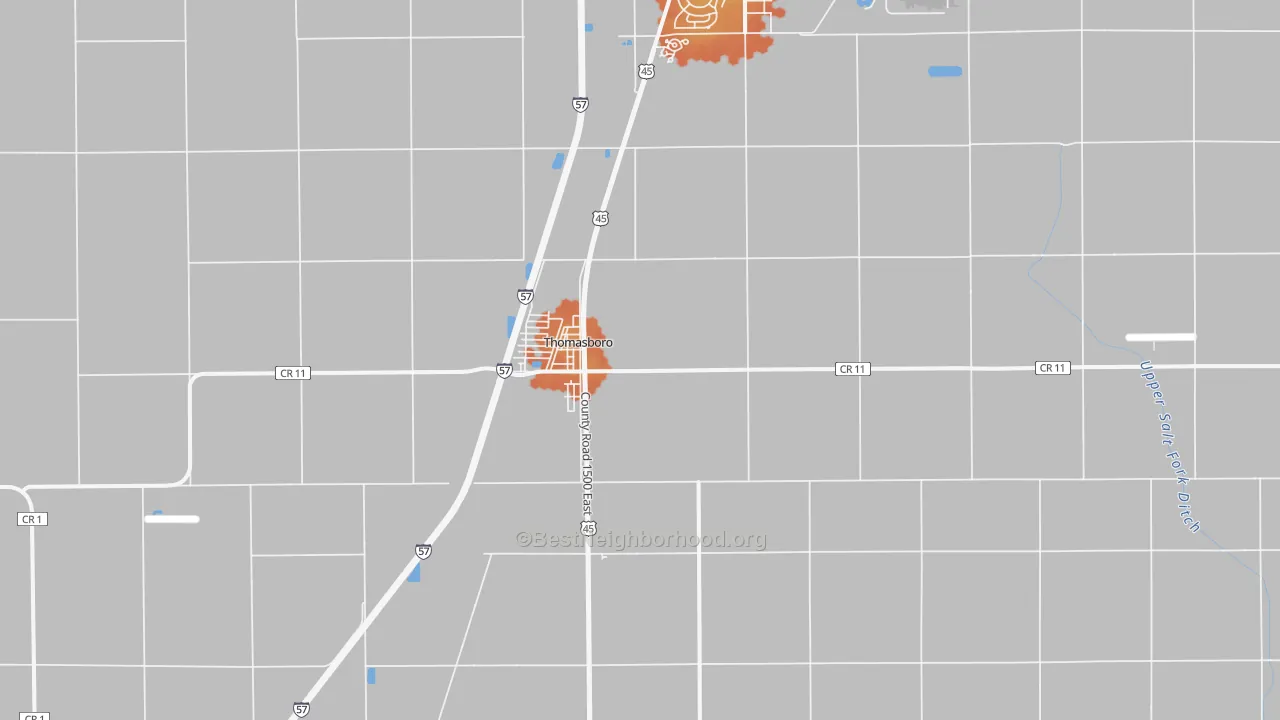 Bike Grade map of 61878, IL