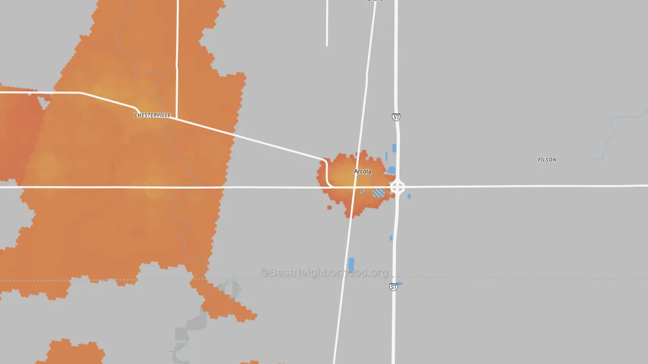 Bike Grade map of 61910, IL