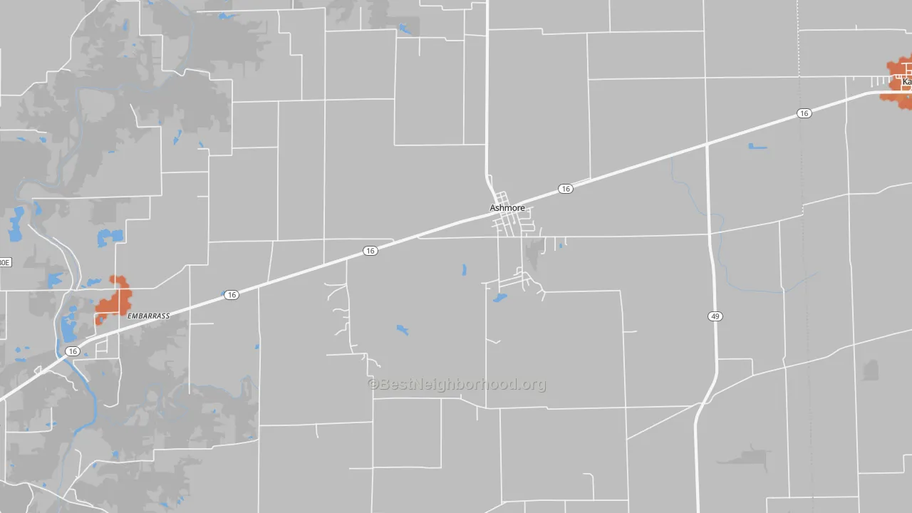 Bike Grade map of 61912, IL