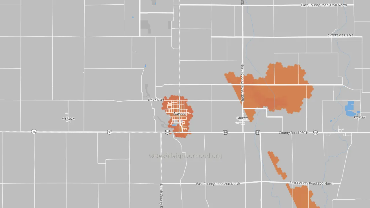 Bike Grade map of 61913, IL