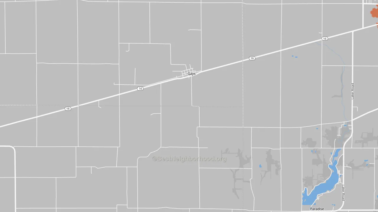 Bike Grade map of 61928, IL