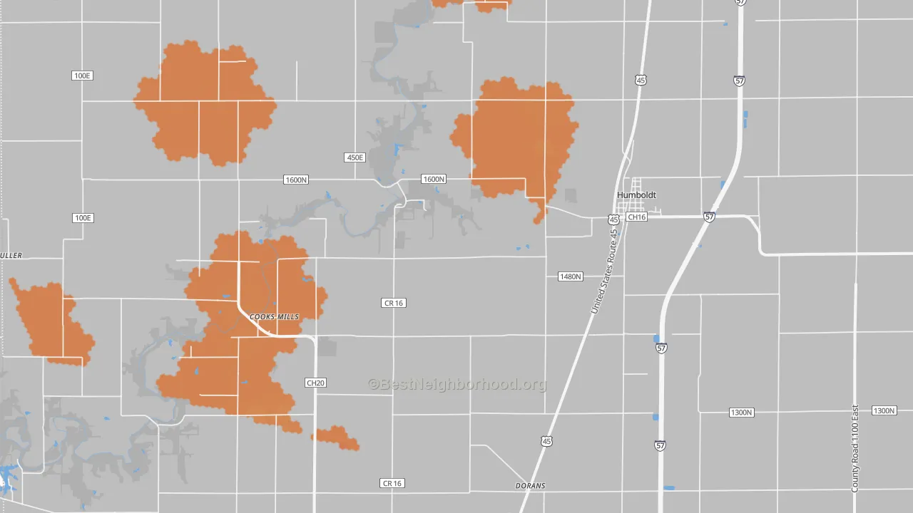 Bike Grade map of 61931, IL