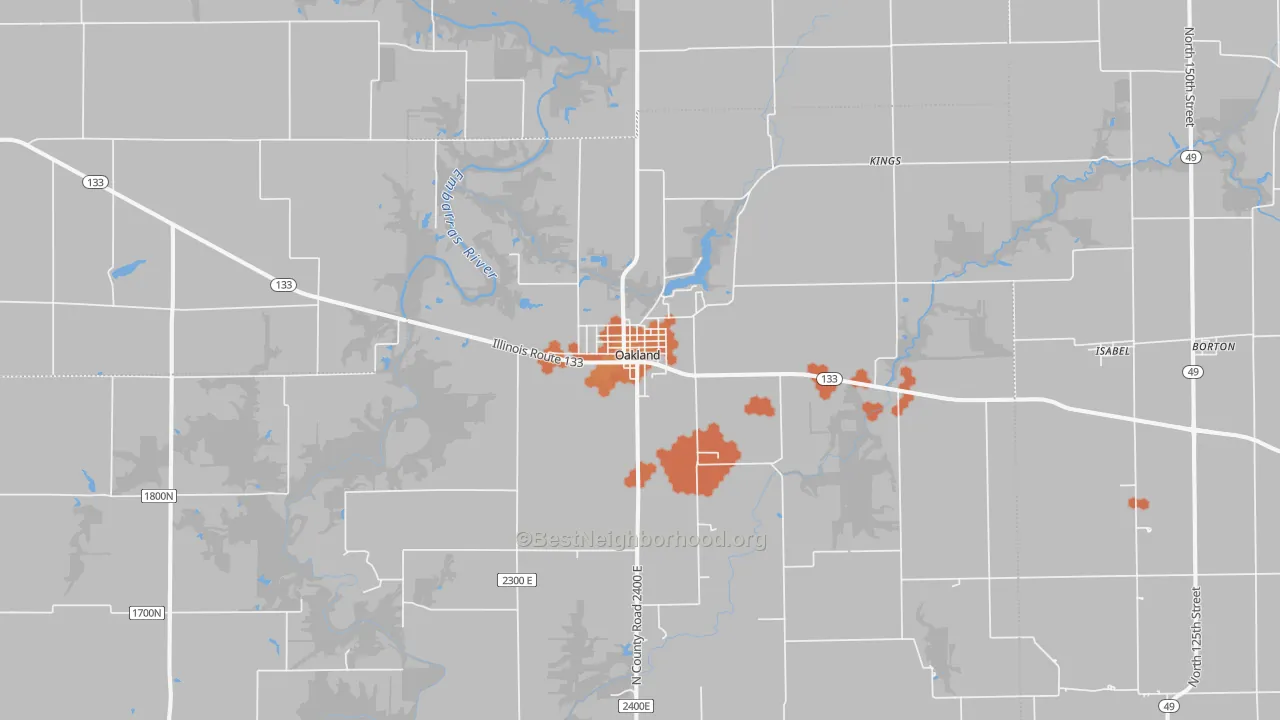 Bike Grade map of 61943, IL