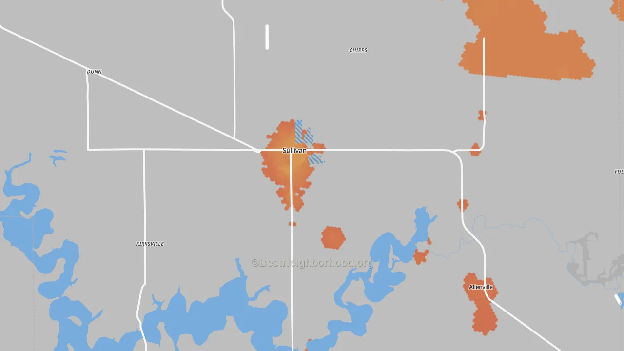 Bike Grade map of 61951, IL