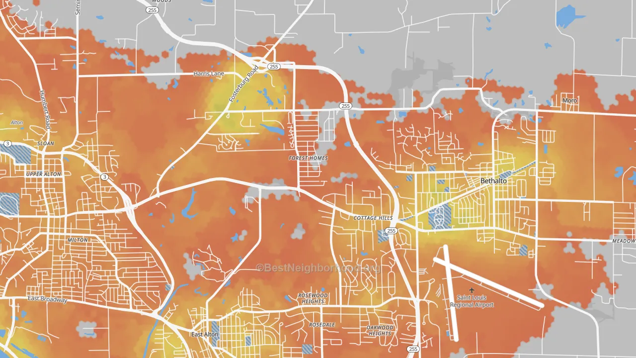 Bike Grade map of 62018, IL