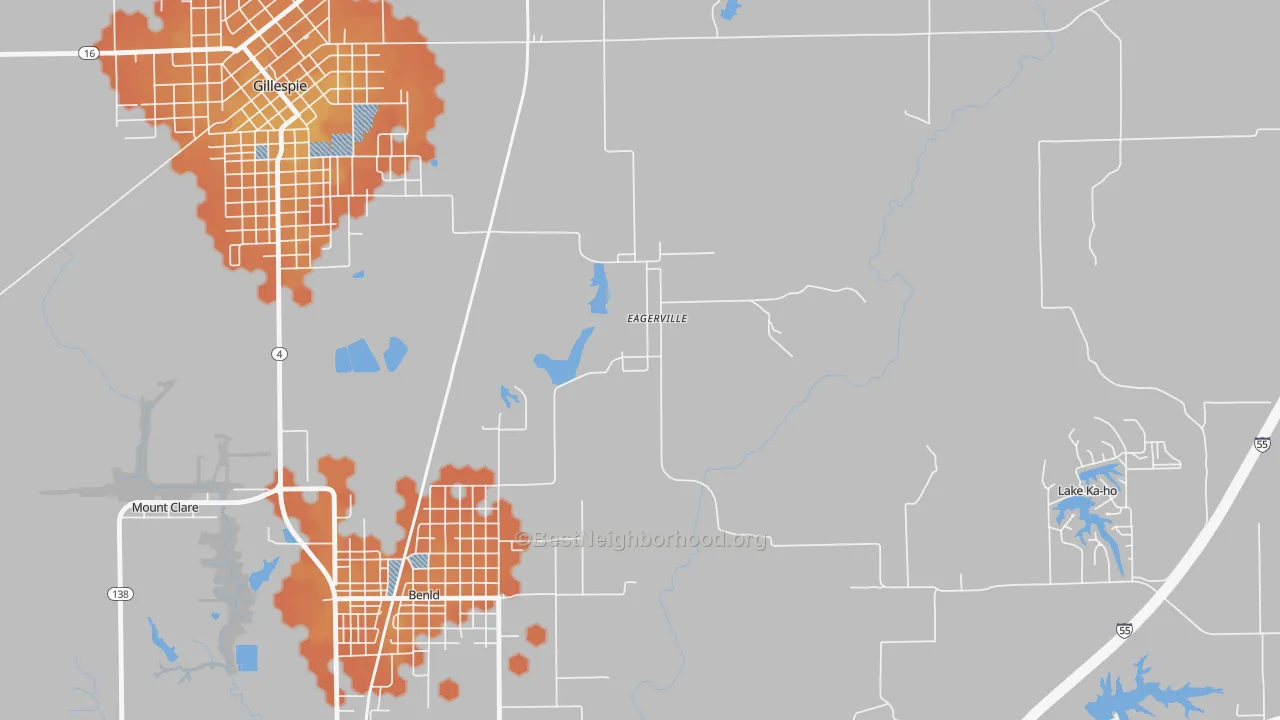 Bike Grade map of 62023, IL
