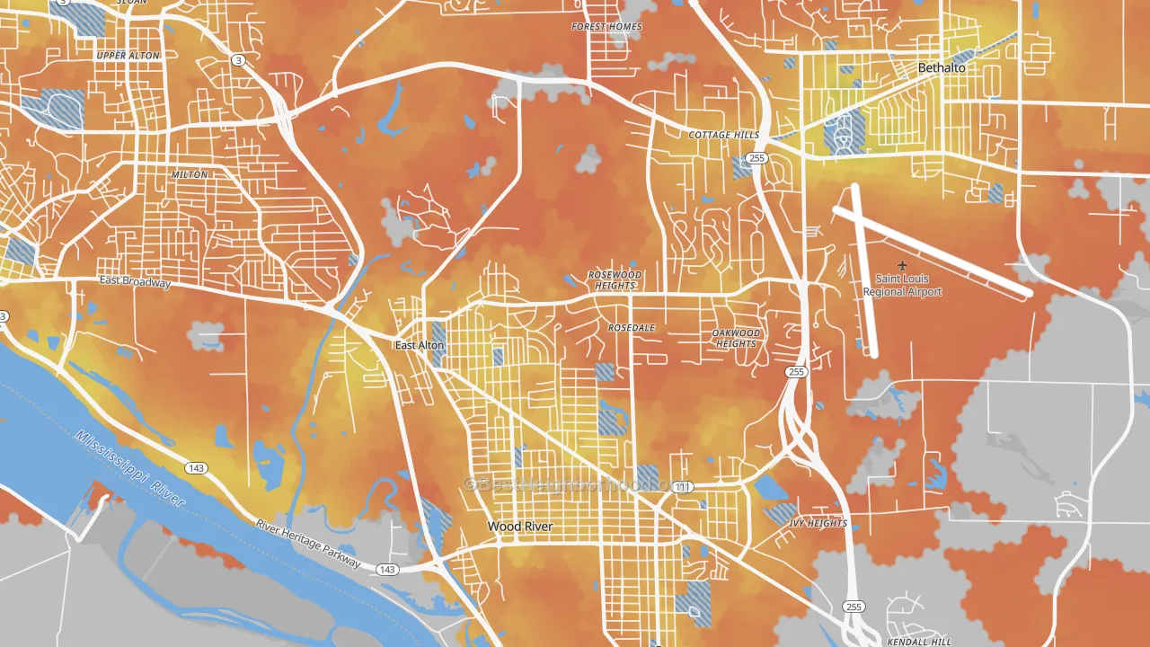 Bike Grade map of 62024, IL