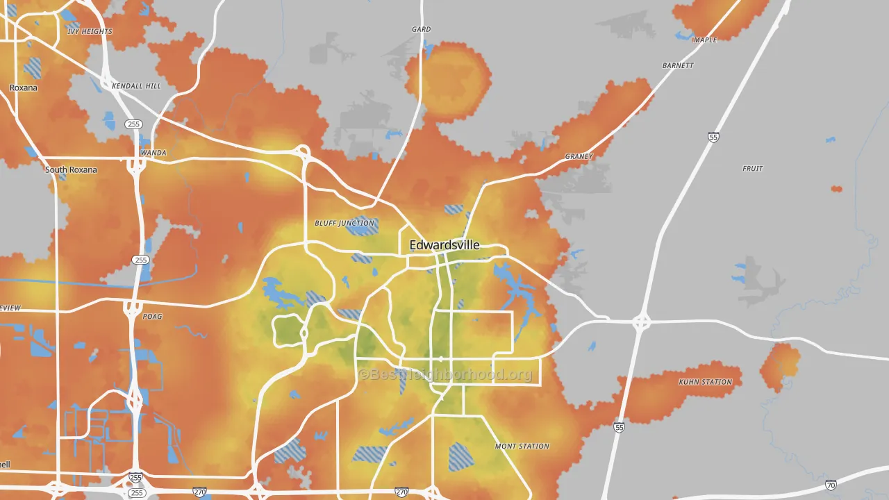 Bike Grade map of 62025, IL