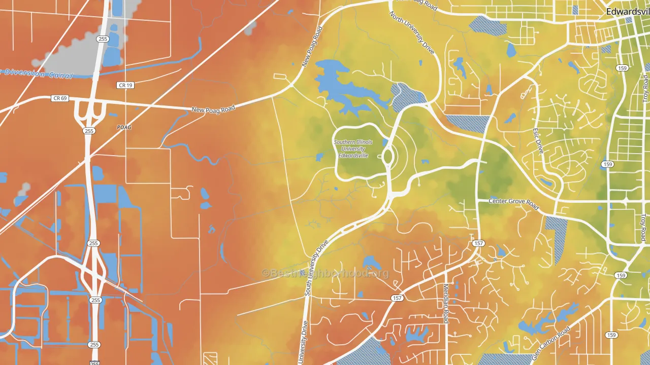 Bike Grade map of 62026, IL
