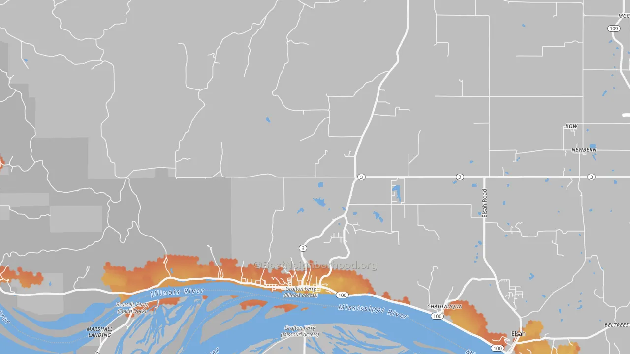 Bike Grade map of 62037, IL