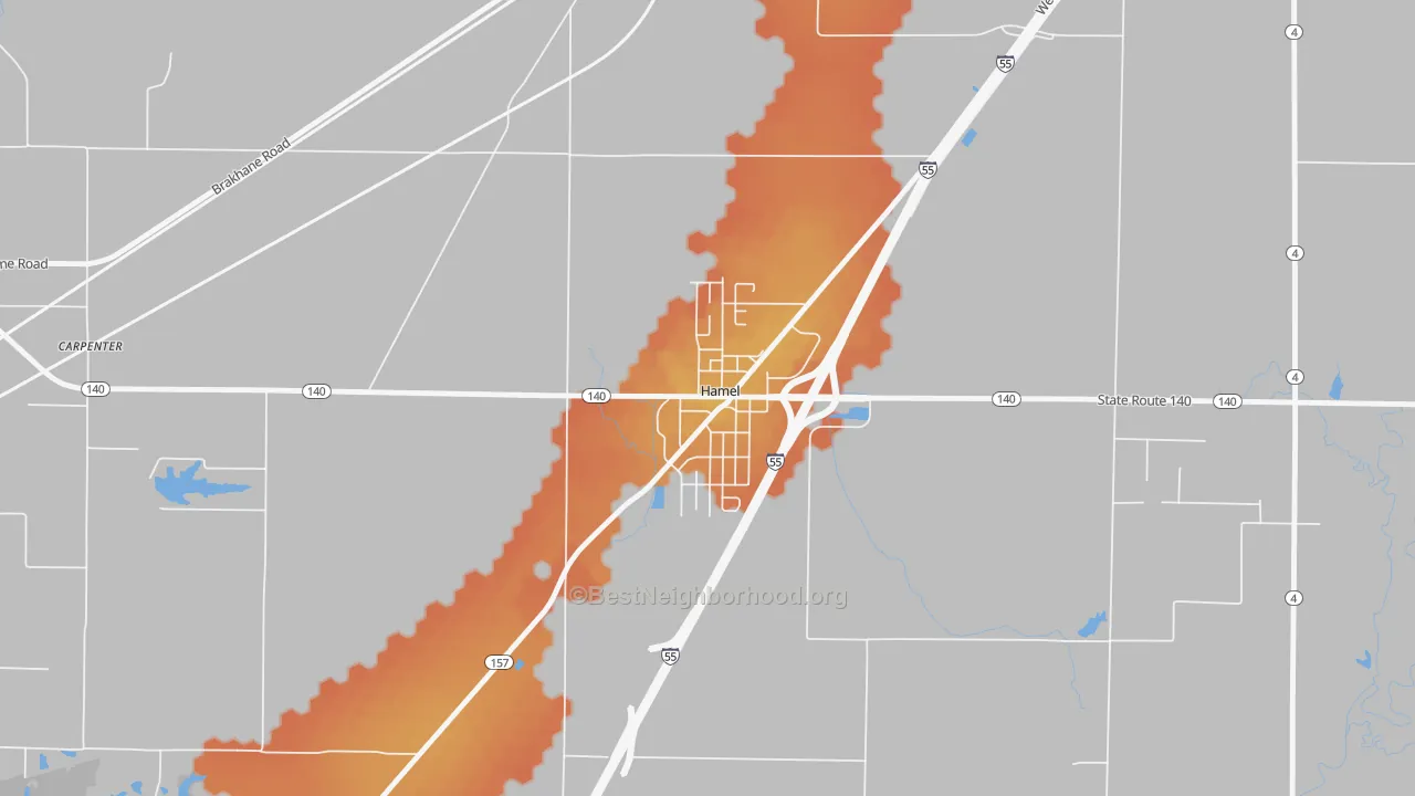 Bike Grade map of 62046, IL