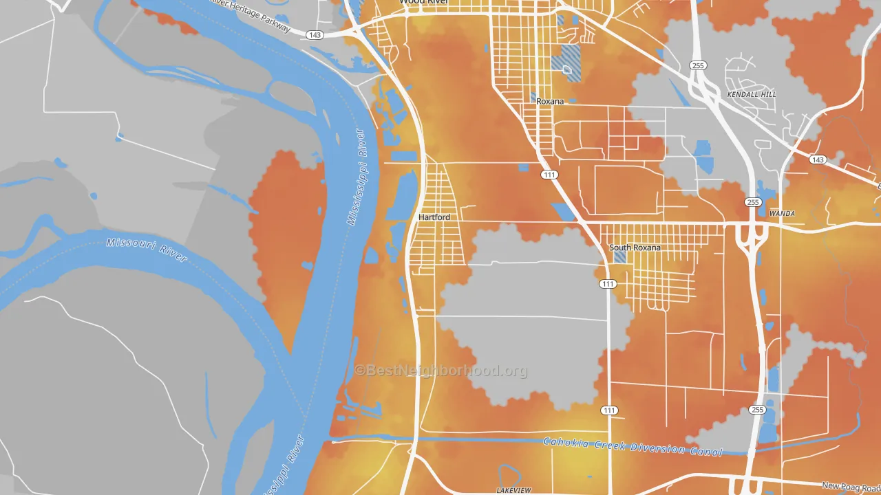 Bike Grade map of 62048, IL