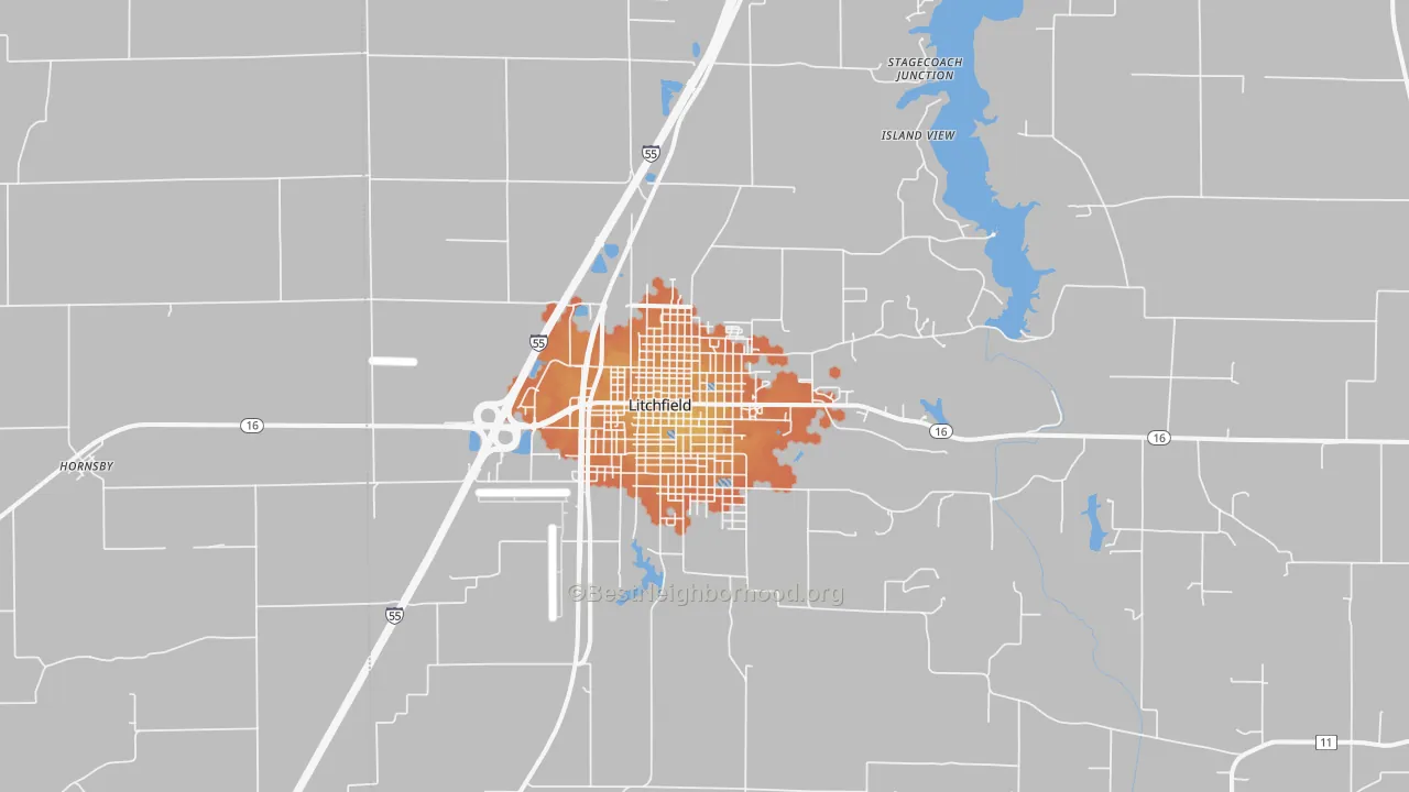 Bike Grade map of 62056, IL