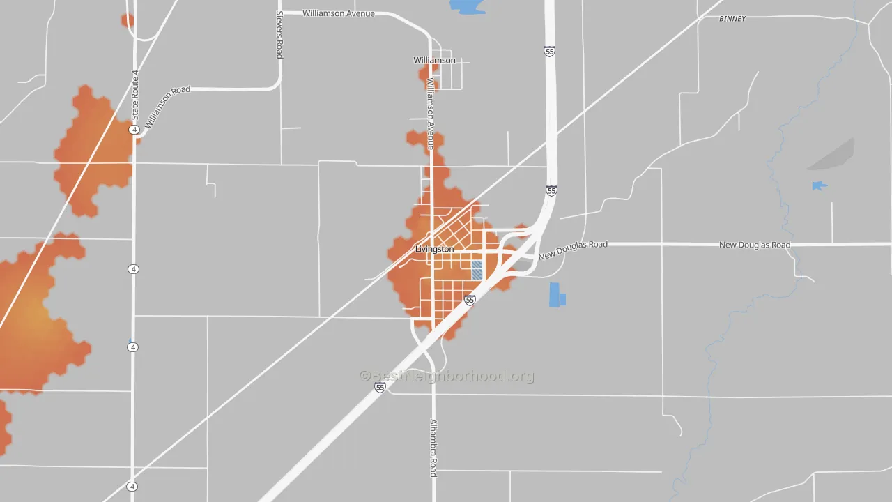 Bike Grade map of 62058, IL