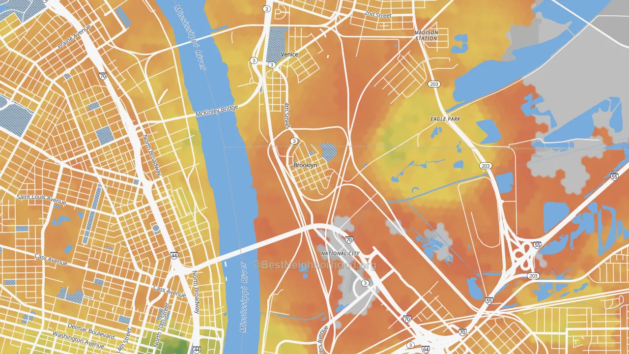 Bike Grade map of 62059, IL