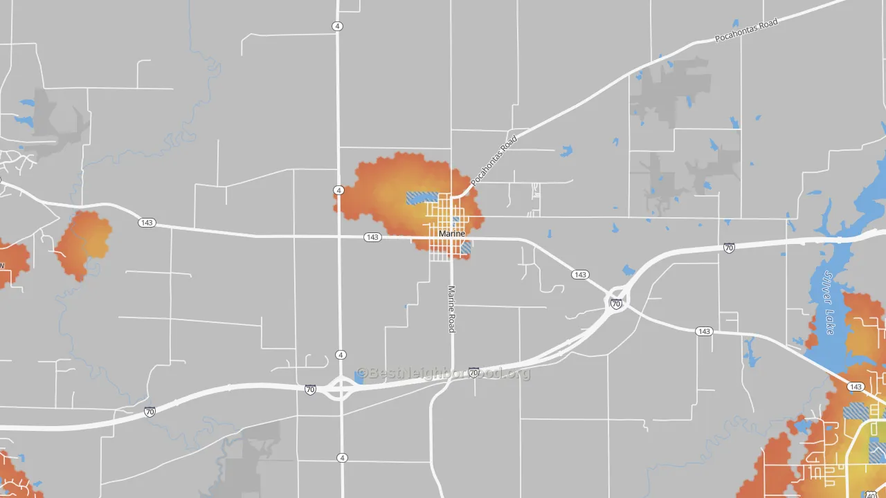 Bike Grade map of 62061, IL