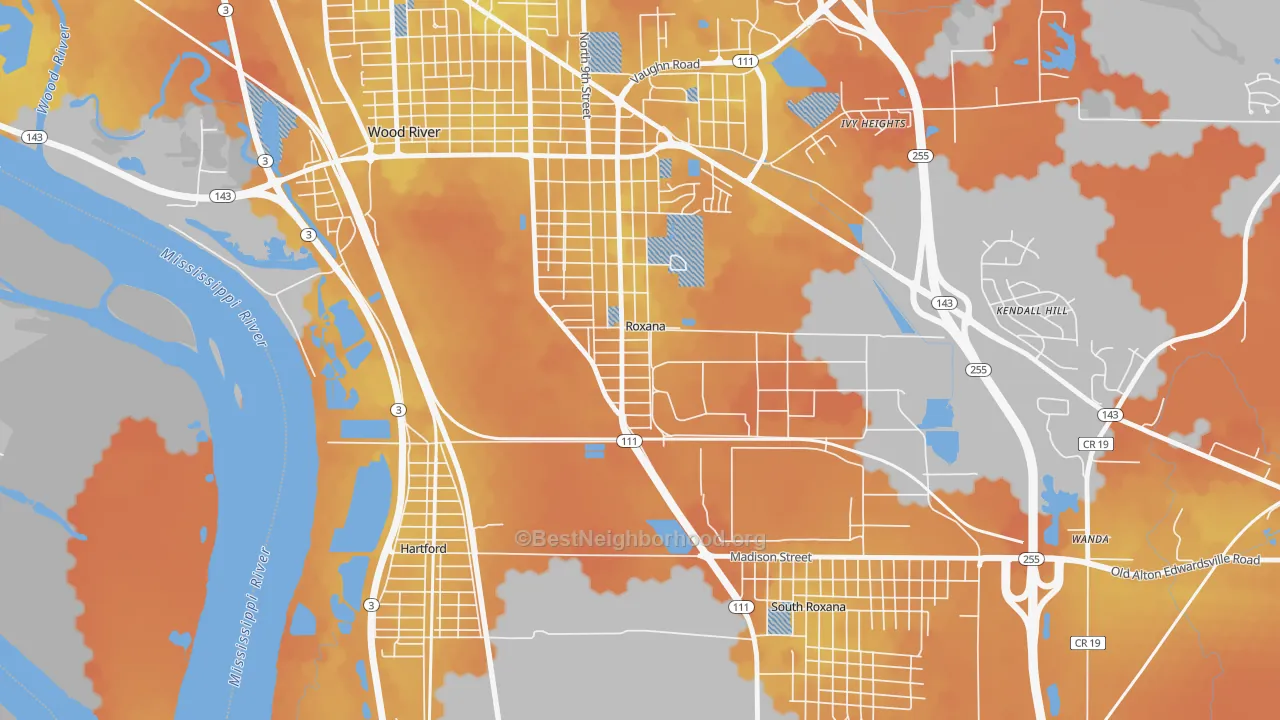 Bike Grade map of 62084, IL