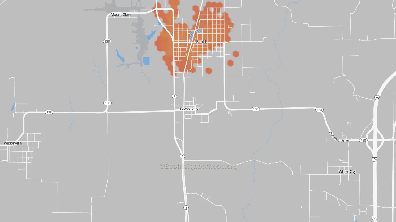 Bike Grade map of 62085, IL