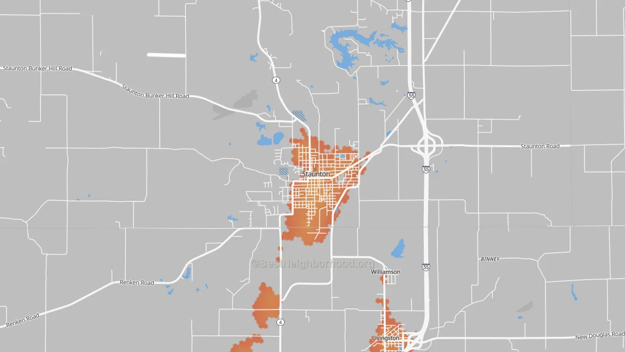 Bike Grade map of 62088, IL