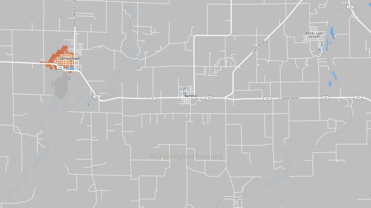 Bike Grade map of 62218, IL