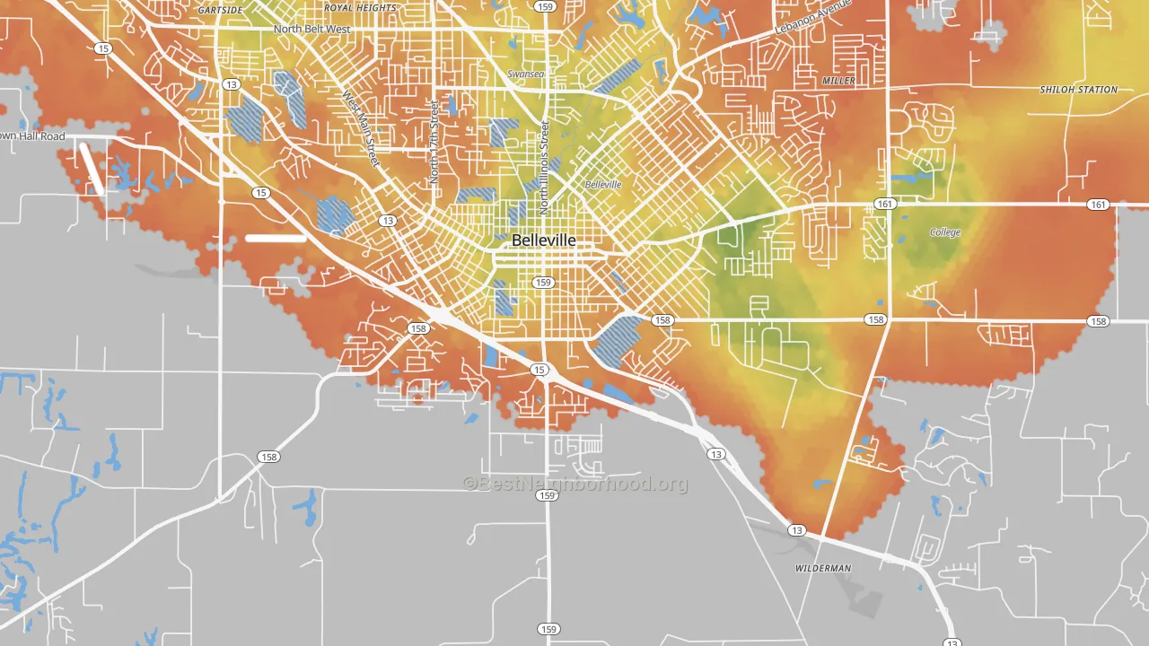 Bike Grade map of 62220, IL