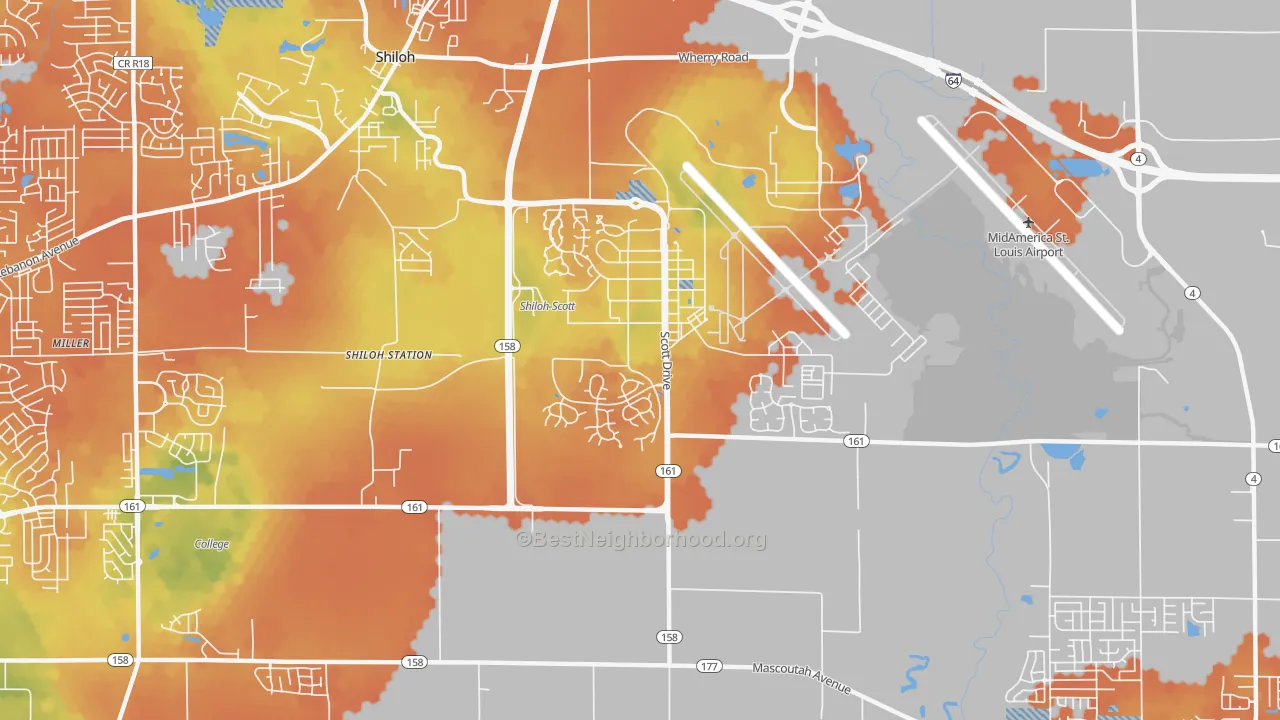 Bike Grade map of 62225, IL