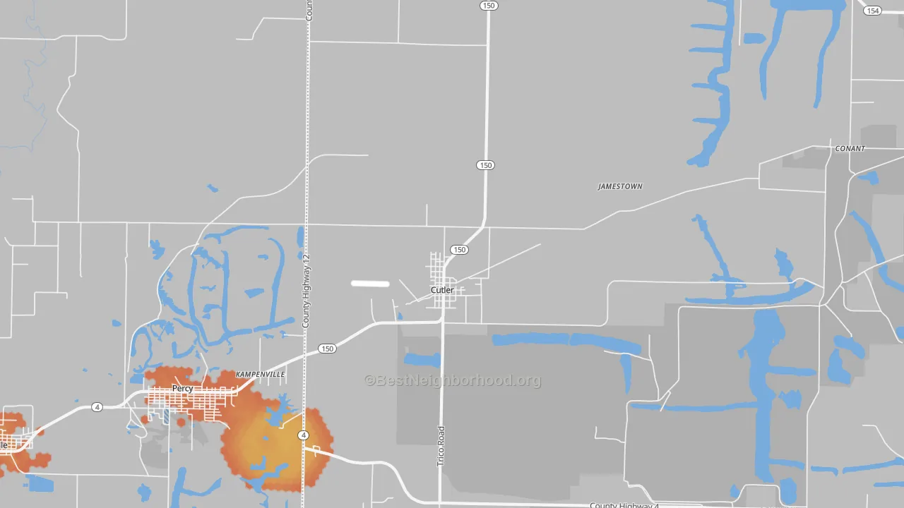 Bike Grade map of 62238, IL