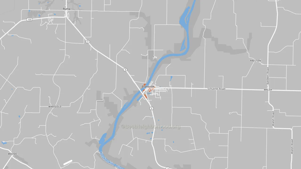 Bike Grade map of 62242, IL