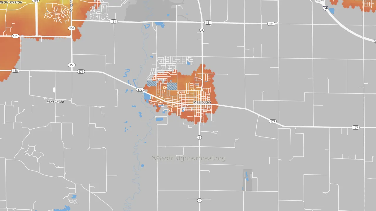 Bike Grade map of 62258, IL