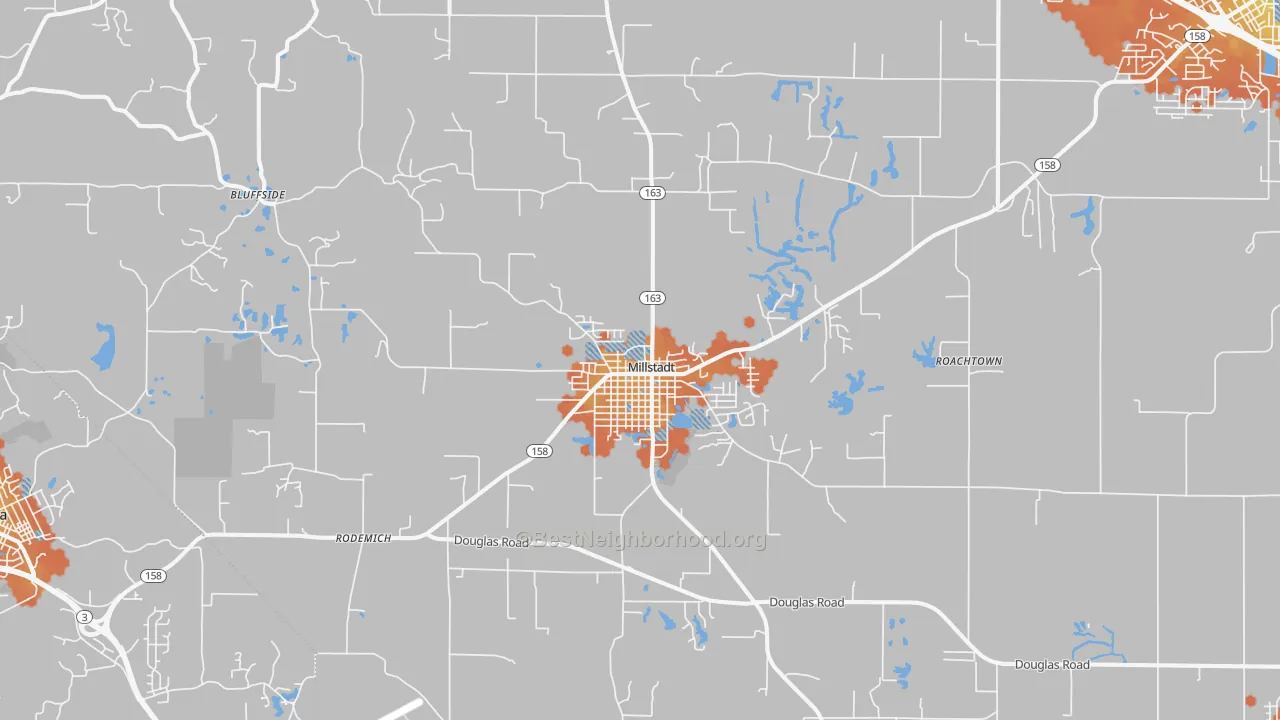 Bike Grade map of 62260, IL
