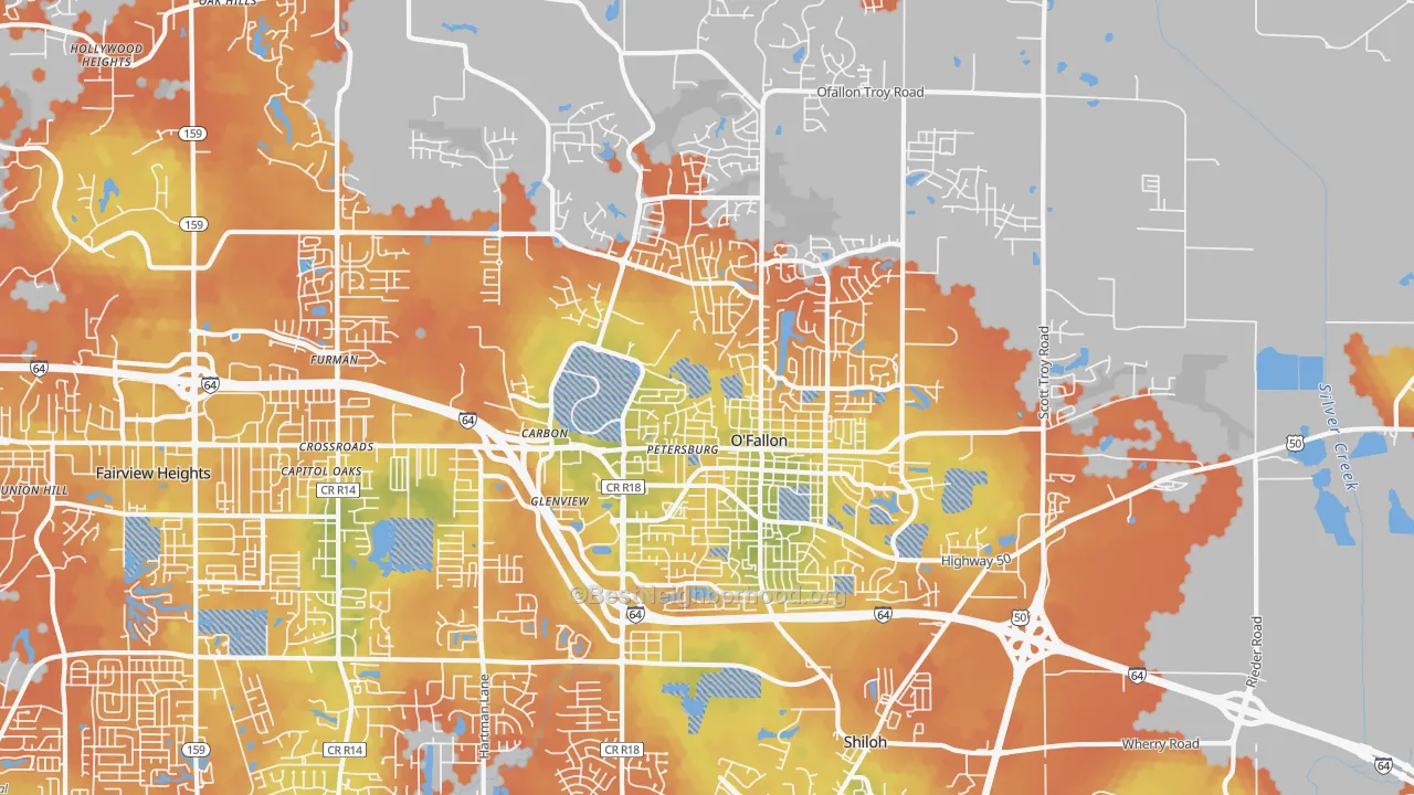 Bike Grade map of 62269, IL