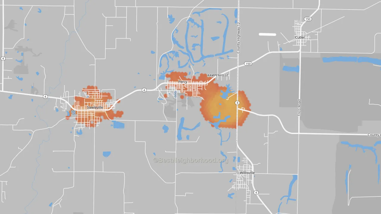Bike Grade map of 62272, IL