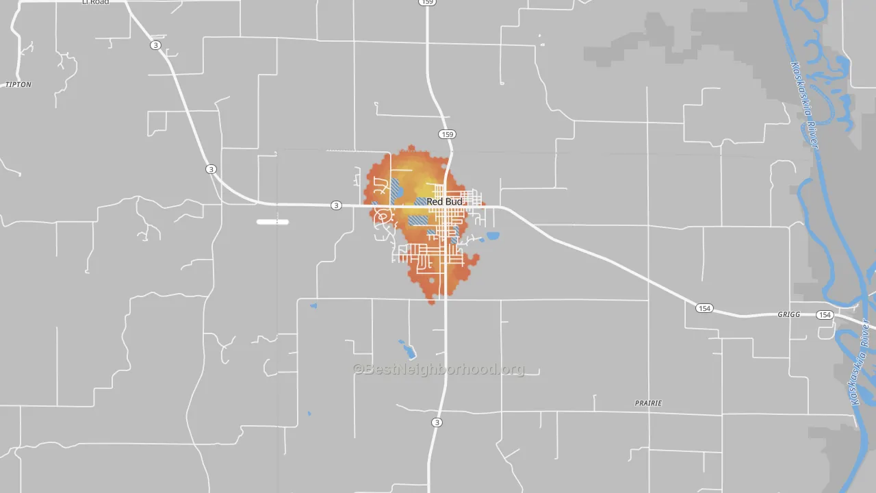 Bike Grade map of 62278, IL