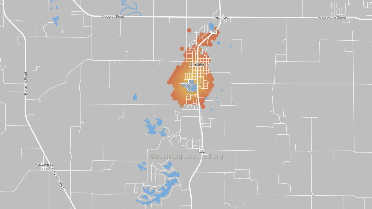 Bike Grade map of 62285, IL