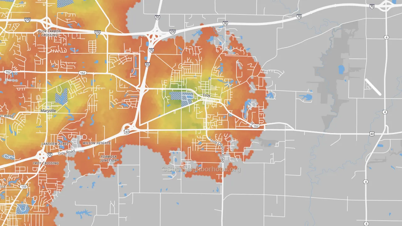 Bike Grade map of 62294, IL