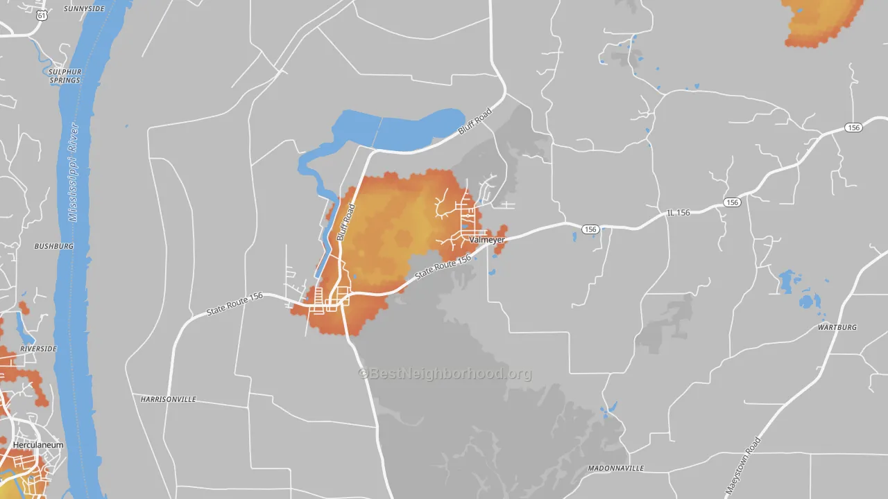 Bike Grade map of 62295, IL
