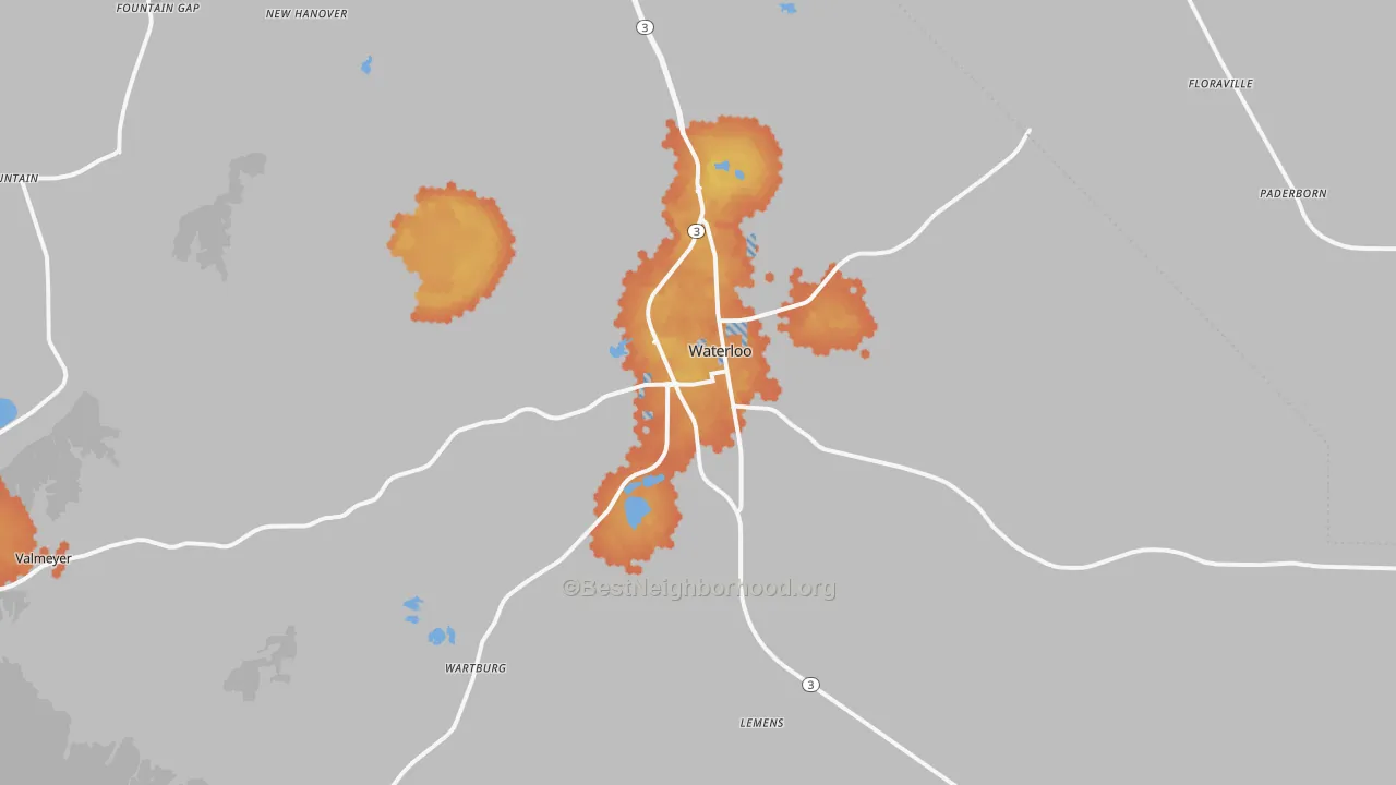 Bike Grade map of 62298, IL