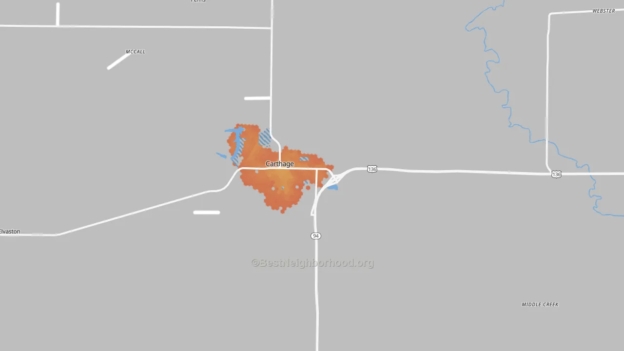 Bike Grade map of 62321, IL