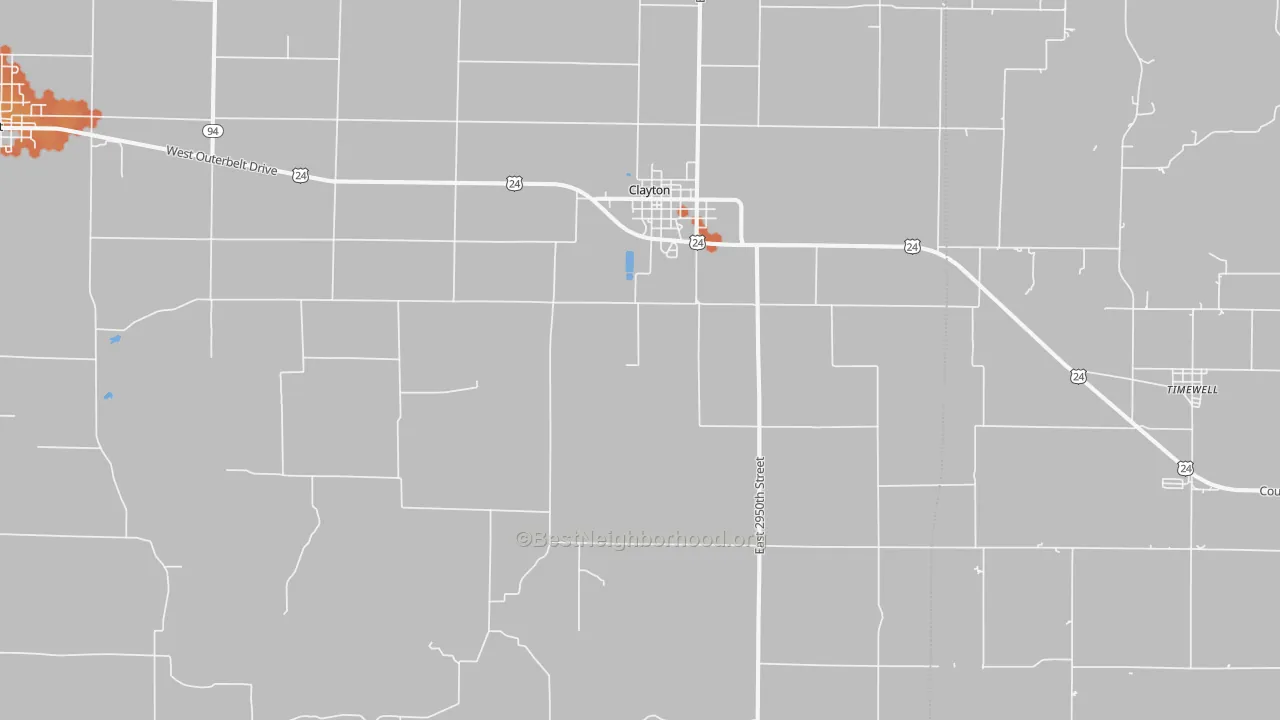 Bike Grade map of 62324, IL