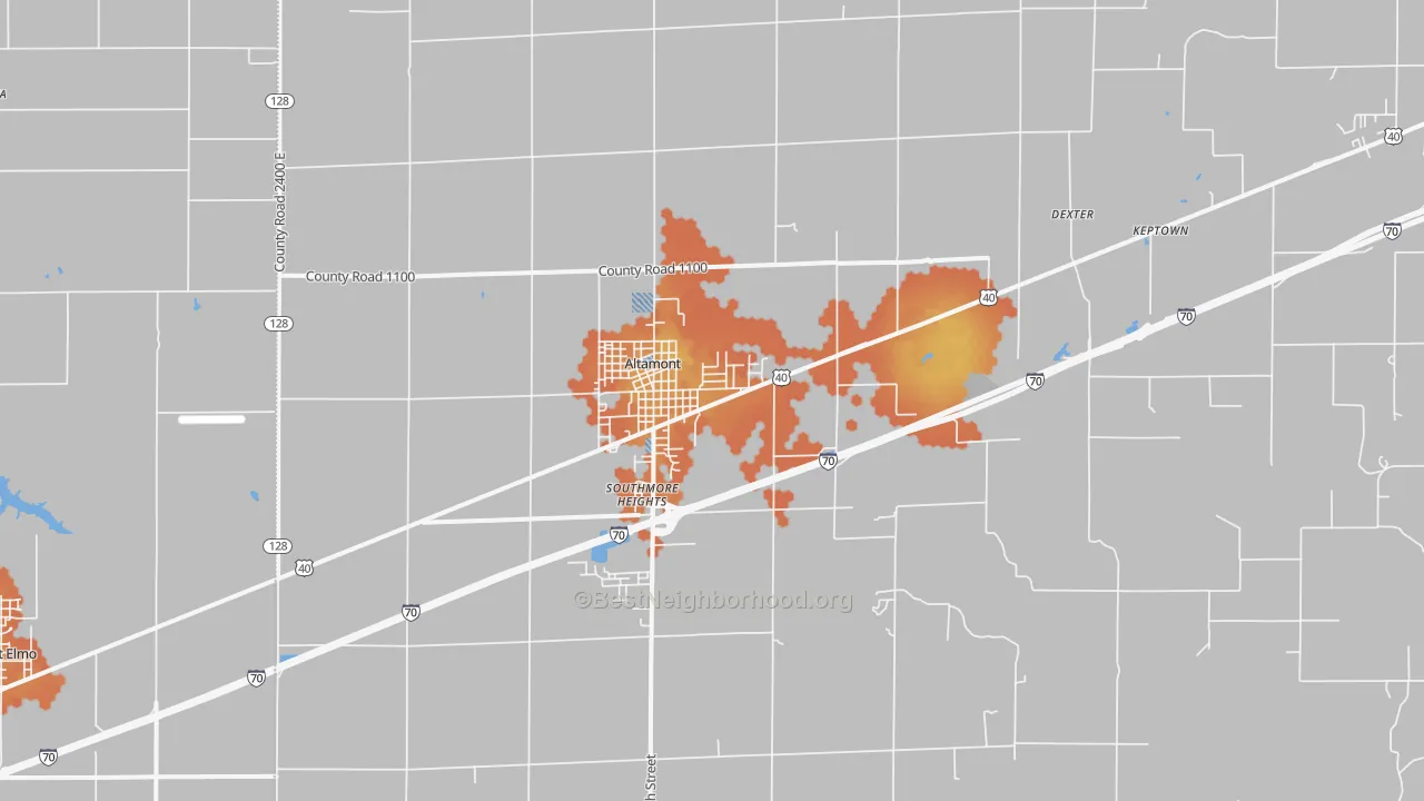 Bike Grade map of 62411, IL