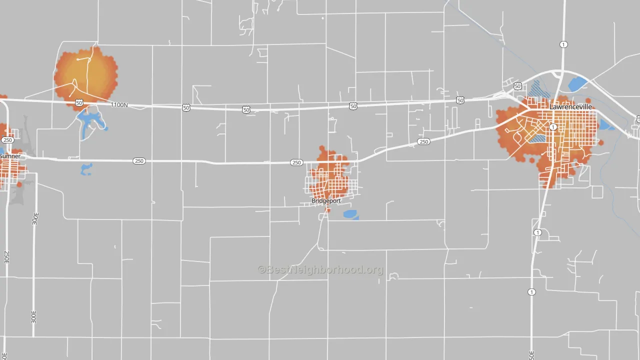 Bike Grade map of 62417, IL