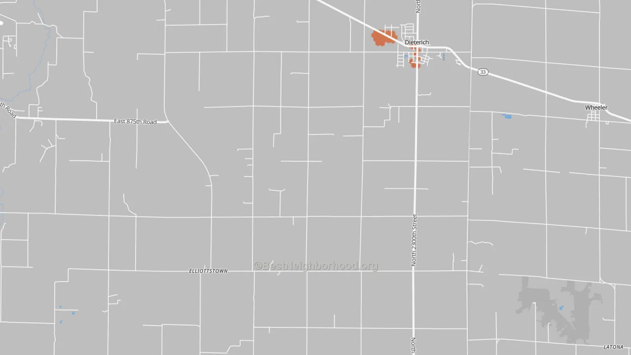 Bike Grade map of 62424, IL