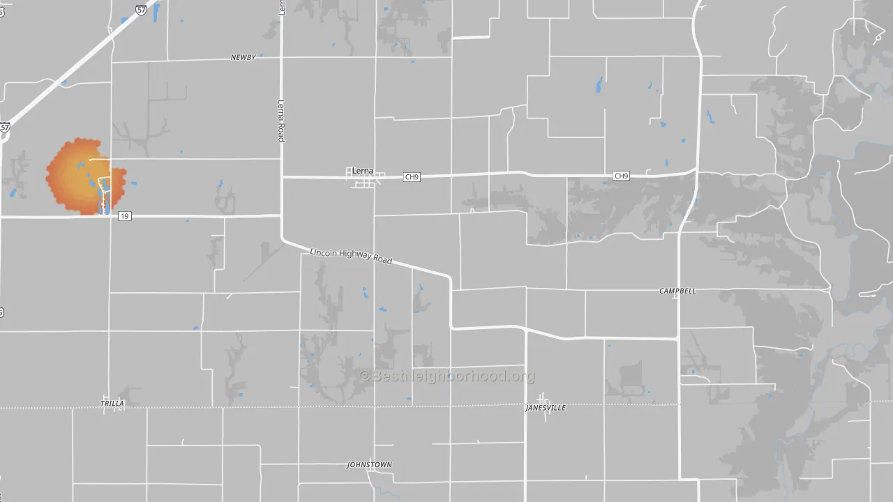 Bike Grade map of 62440, IL