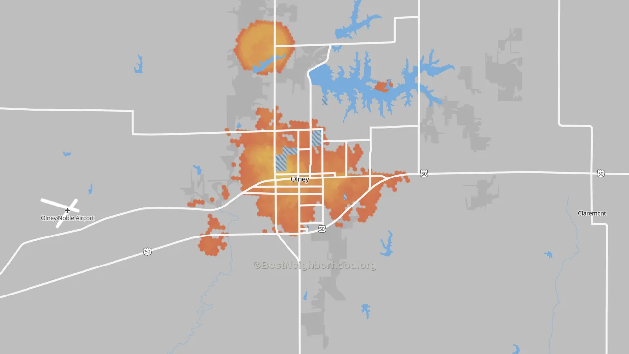 Bike Grade map of 62450, IL