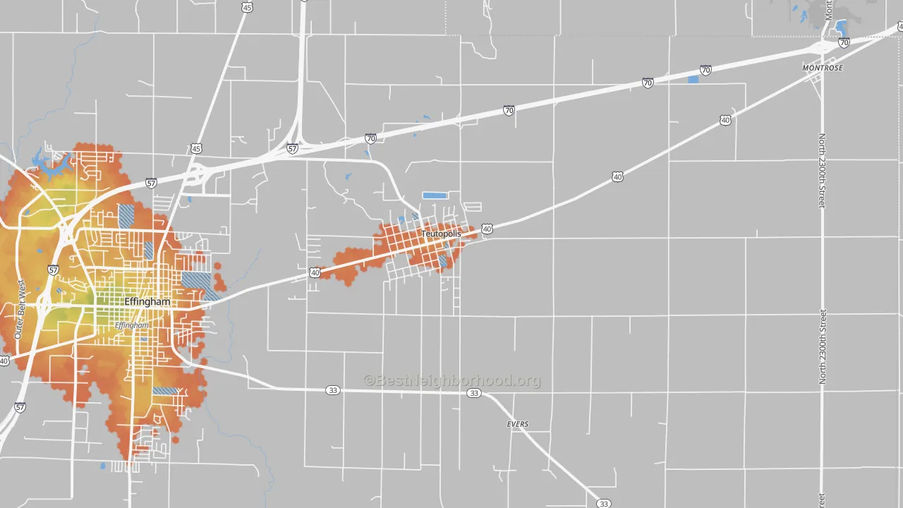 Bike Grade map of 62467, IL
