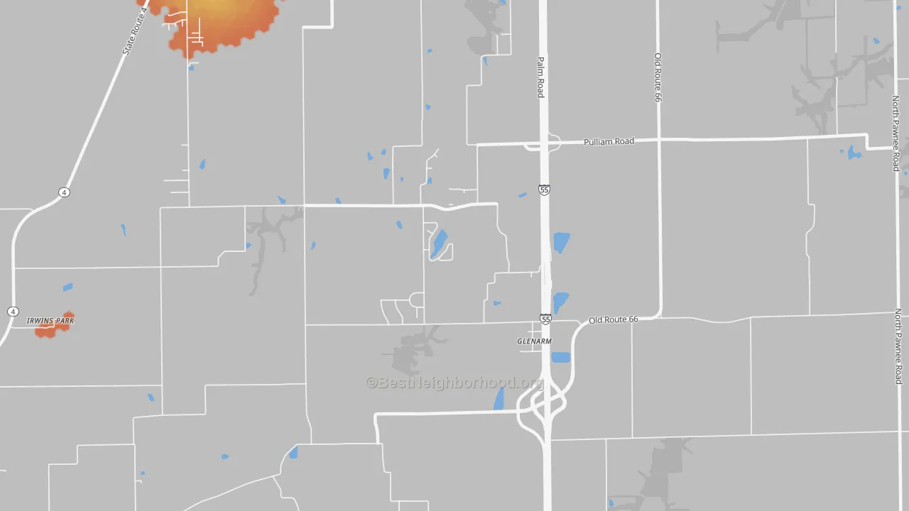 Bike Grade map of 62536, IL
