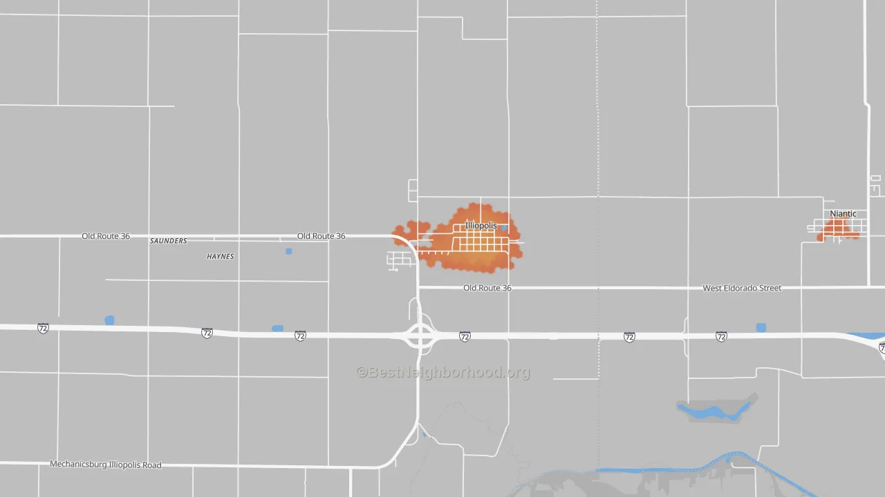 Bike Grade map of 62539, IL
